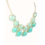 Ombre Mint HoneyComb Faceted Geo Stone Necklace